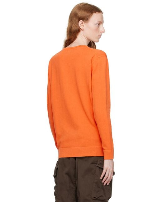 C P Company C.p. Company Orange Crewneck Sweater