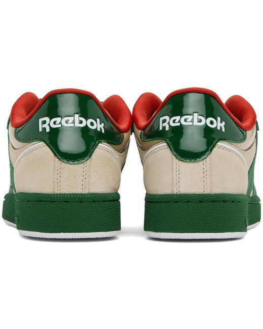 Reebok Green & Beige Club C Bulc Sneakers for men