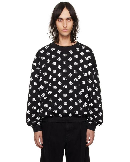 Dolce & Gabbana Black Dolce&gabbana Printed Sweatshirt for men