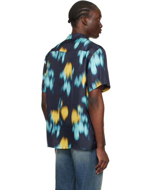Lanvin Black Multicolor Blurred Floral Shirt for men