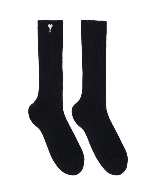 AMI Black Three-Pack Ami De Coeur Socks for men