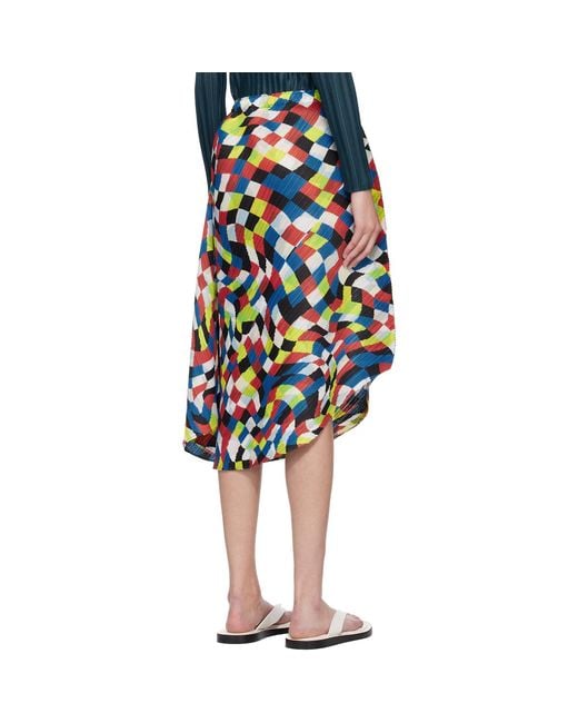 Pleats Please Issey Miyake Black Dancing Square Midi Skirt