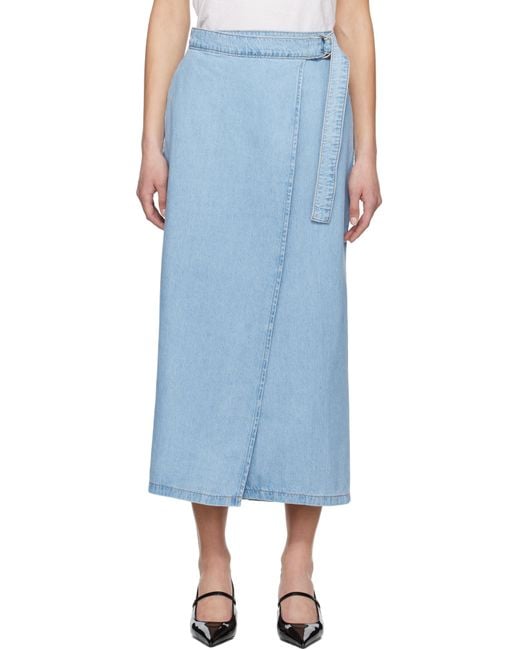 Levi's Blue Column Wrap Denim Maxi Skirt