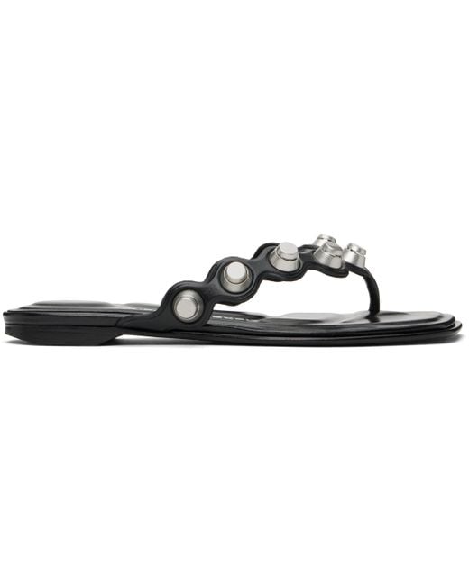 Alexander Wang Black Rexa Thong Flat Sandals