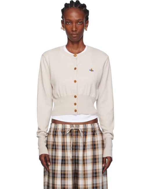 Vivienne Westwood Multicolor Taupe Bea Cropped Cardigan