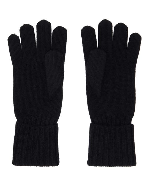 MM6 by Maison Margiela Black Wool-Blend Knit Gloves