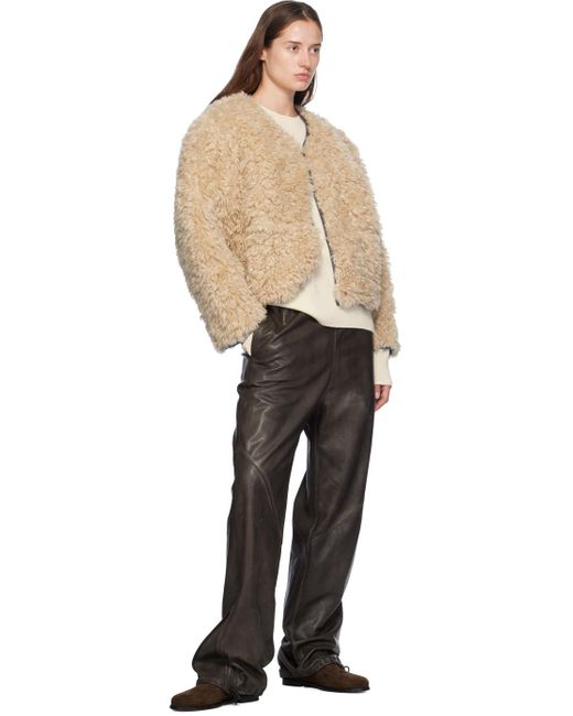 Stand Studio Natural Charmaine Reversible Faux-Shearling Jacket