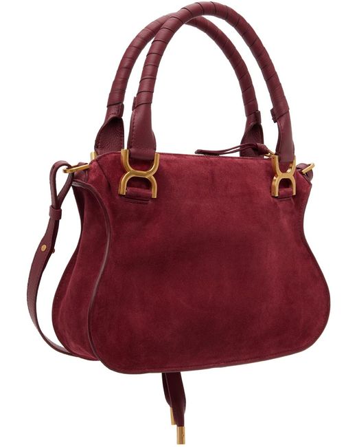 Chloé Red Burgundy Small Marcie Shoulder Bag