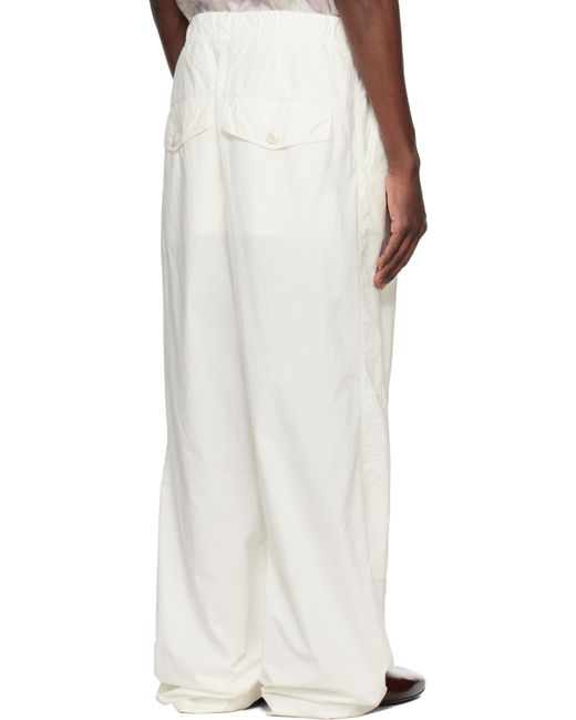 Dries Van Noten Natural Cotton Drawstring Cargo Pants for men