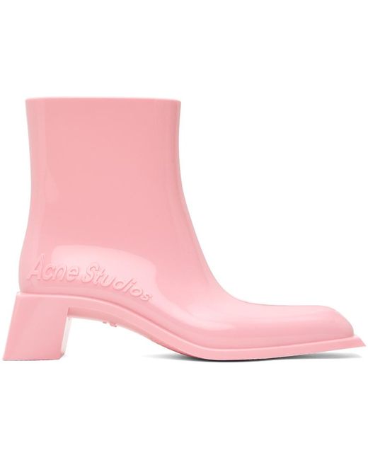 Acne Pink Rubber Boots