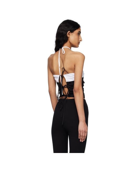 Kijun Black Off- Shirring Halter Top