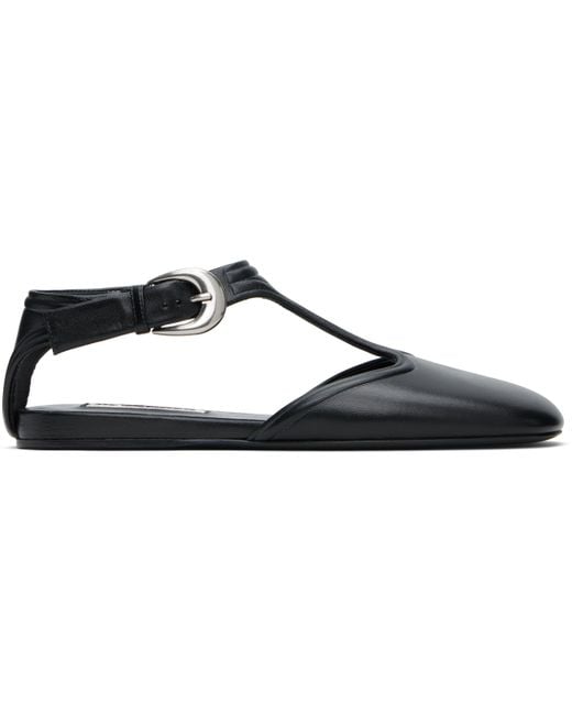 Jil Sander Black Mary Jane Ballerina Flats