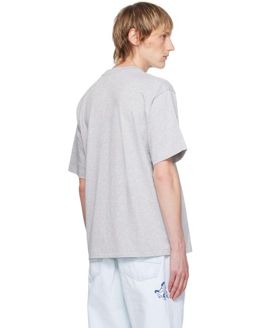 T-shirt gris à logo de style collégial A Bathing Ape pour homme en coloris White