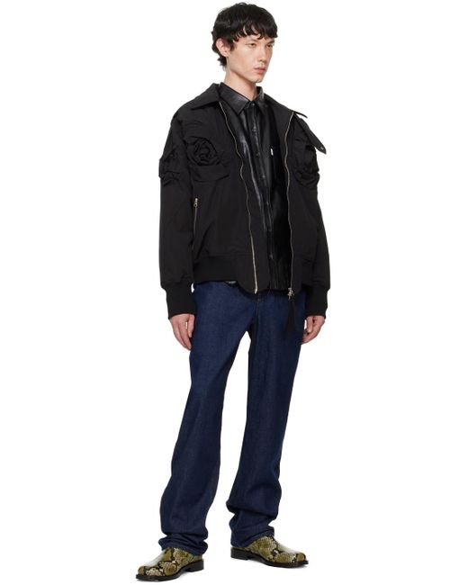 JUNTAE KIM Black Flower Jacket for men