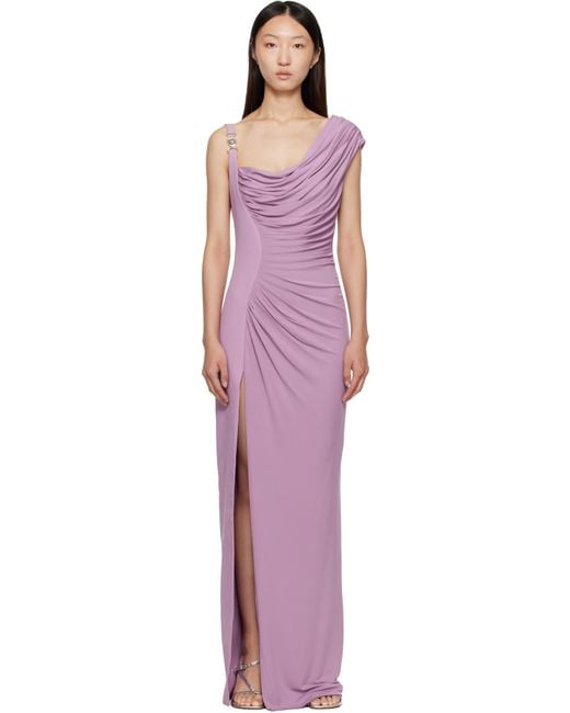 Versace Black Medusa '95 Draped Maxi Dress