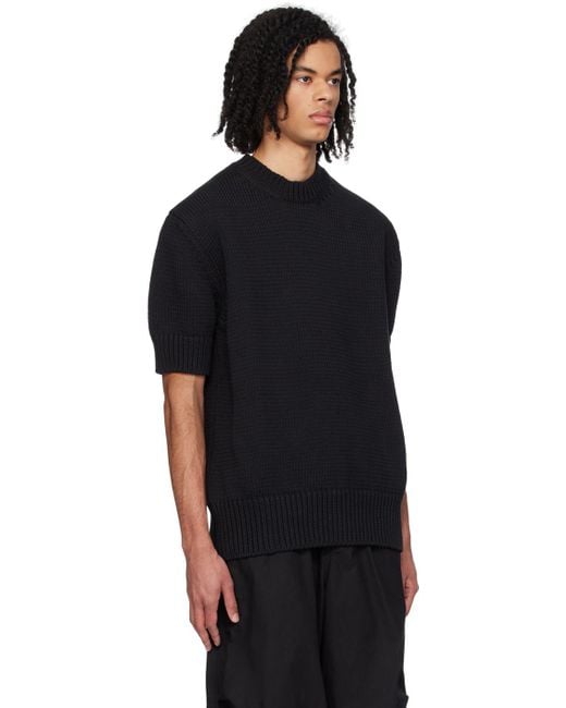 Jil Sander Black Crewneck Sweater for men
