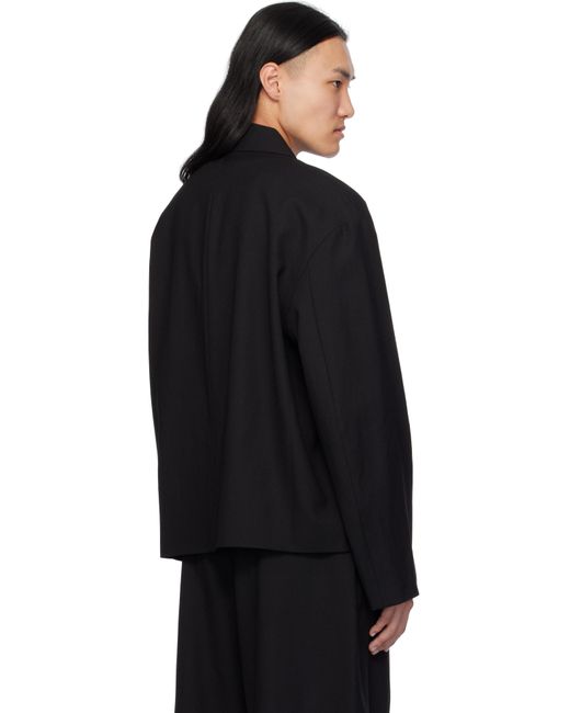 メンズ Studio Nicholson ブラック Ferro ウール ジャケット Black