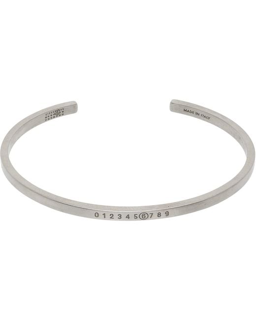 MM6 by Maison Margiela Black Numeric Minimal Signature Cuff Bracelet for men