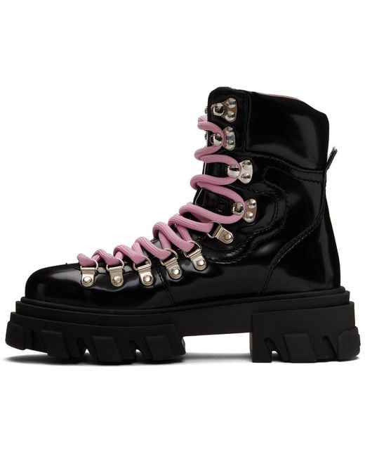 Ganni Black Cleated Mountain Ankle Boot