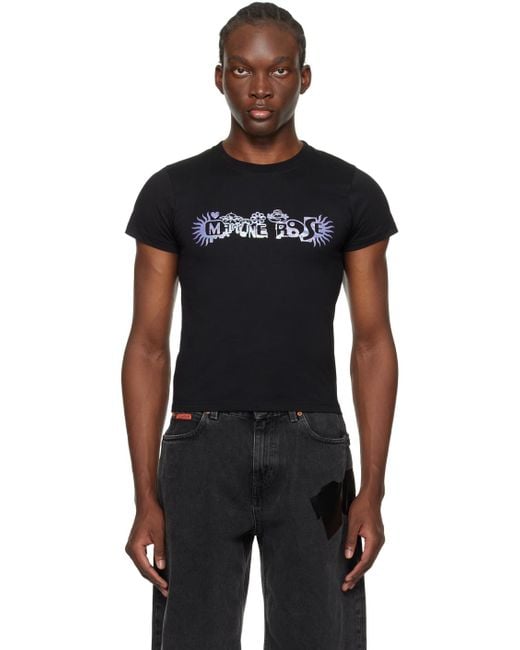 Martine Rose Black Shrunken T-shirt for men