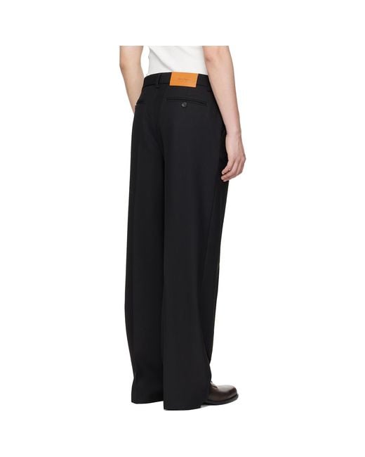 Second/Layer Black Relaxed Primo Trousers for men