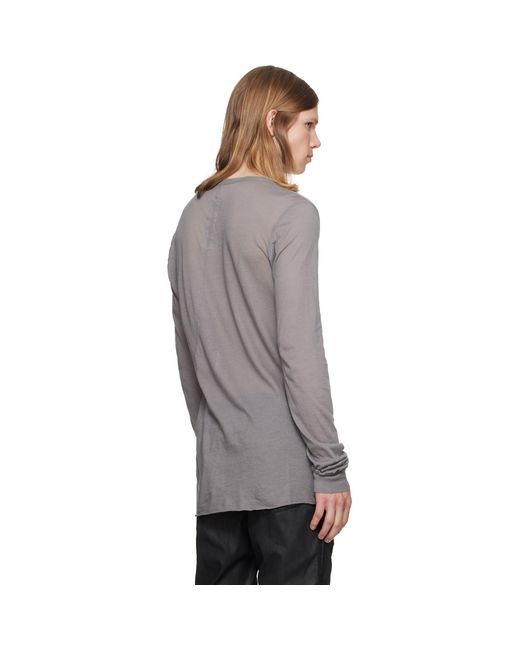 Rick Owens Gray Tower Basic Ls T-Shirt for men