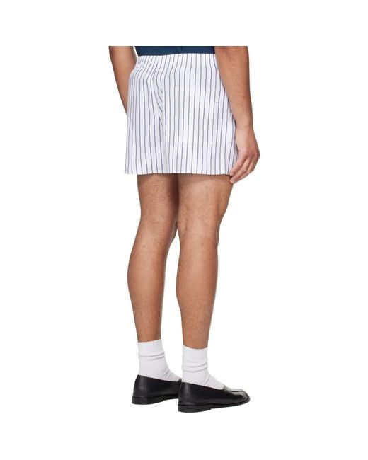 AMI White Cotton Elasticated Shorts for men