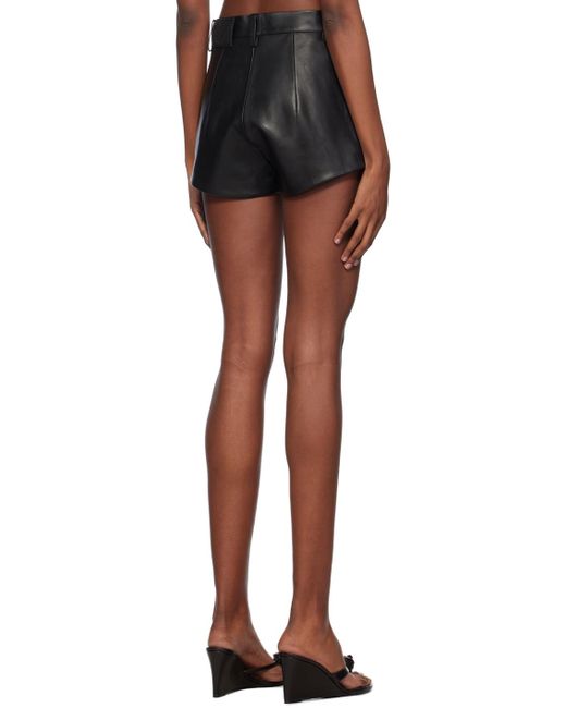 Magda Butrym Black High Waist Leather Shorts