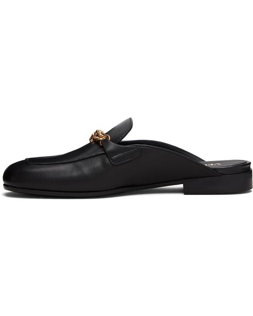 Versace Black Medusa Leather Loafers