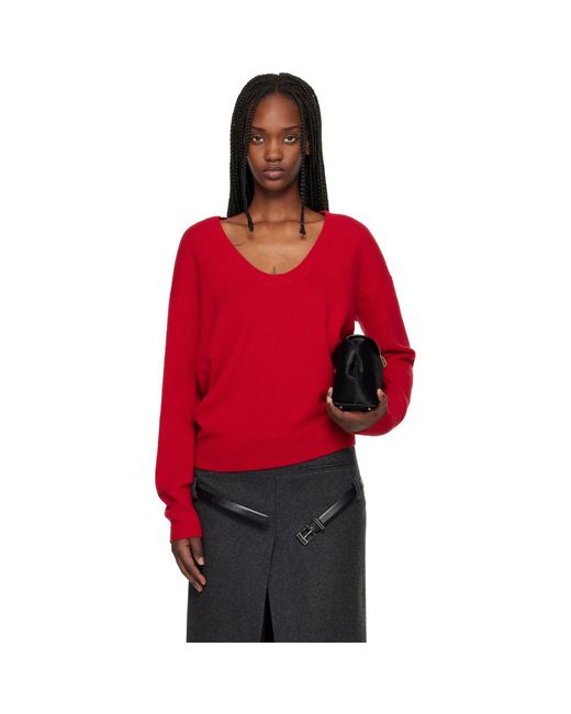Commission Red U Neck Sweater