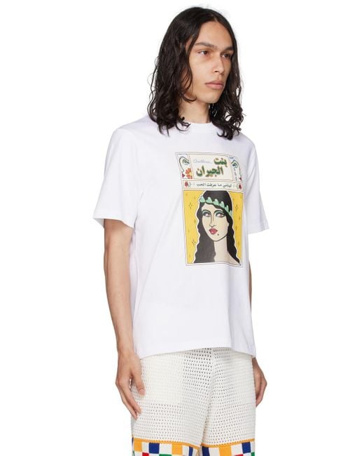 Casablancabrand White La Femme Printed T-shirt for men