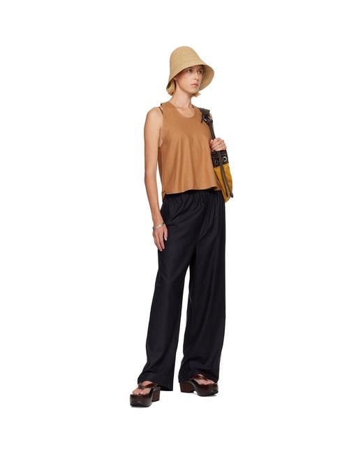Baserange Black Tan Apron Top