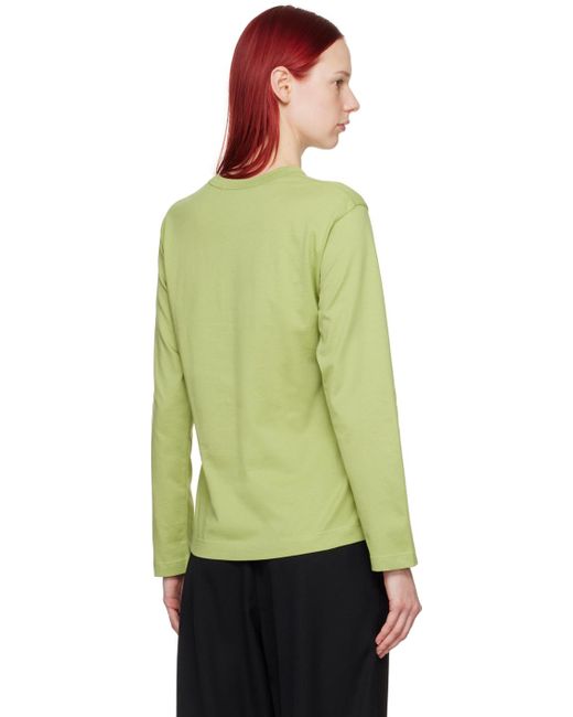 Comme des Garçons Green Khaki Printed Long Sleeve T-Shirt