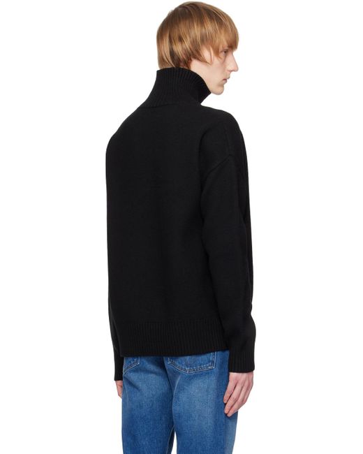 AMI Black Ami De Coeur Wool Turtleneck Sweater for men