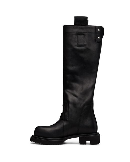 Rick Owens Black Tower Knee Pull-On Gabe Tall Boots