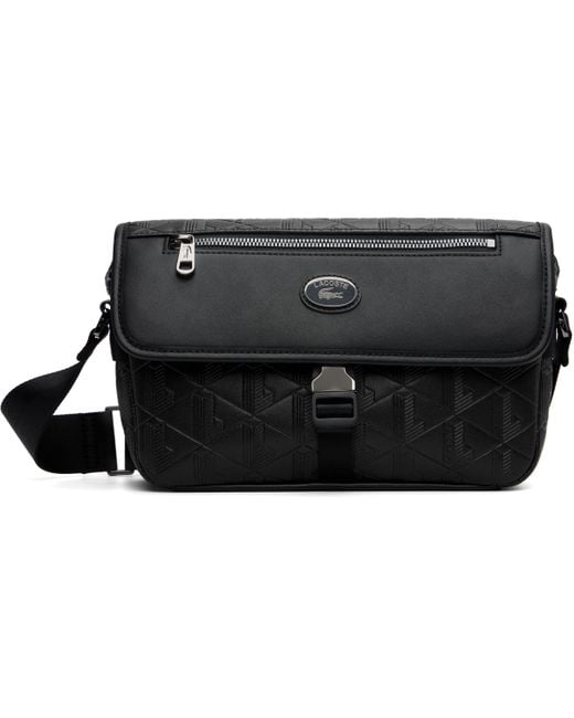 Lacoste Black Nomogramme S Flap Bag for men