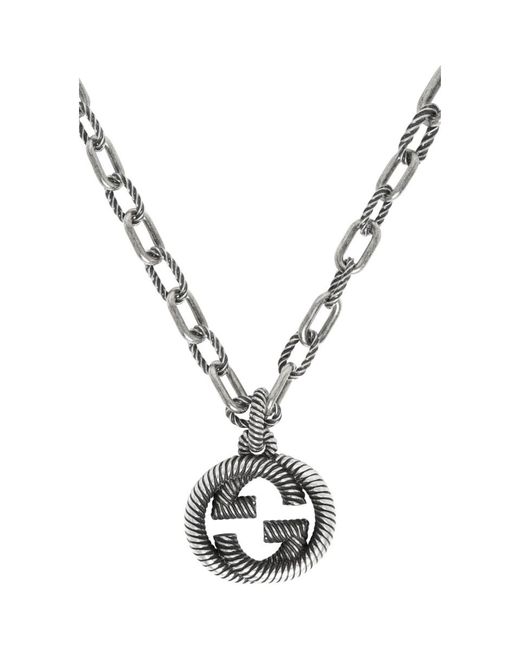Gucci Silver Small Interlocking G Chain Necklace in Metallic for Men - Lyst