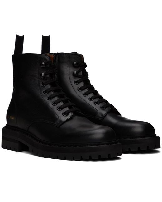 Common Projects Combat Boots in Black for Men Lyst