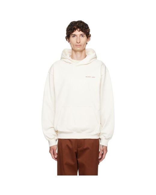 Helmut Lang White Off- Logo Hoodie for men