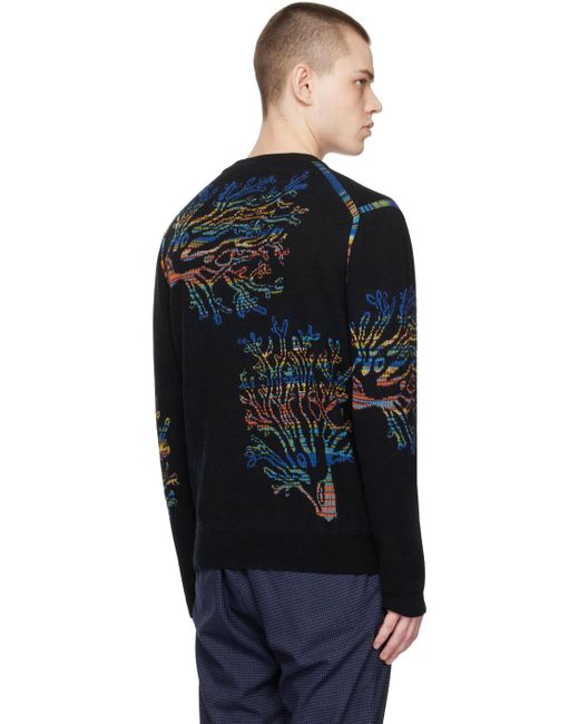 Paul Smith Black Intarsia Sweater for men