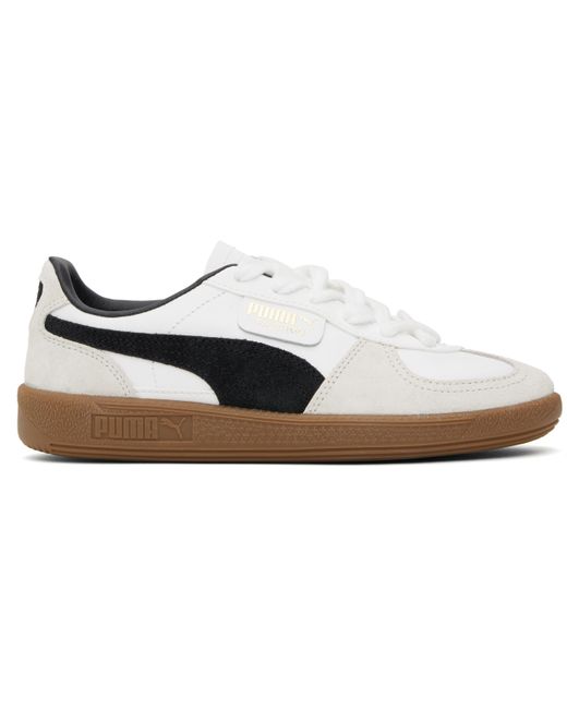 PUMA ホワイト＆グレー Palermo レザースニーカー Black