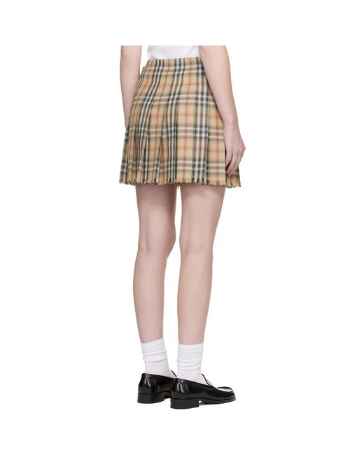 Burberry Black Check Wool Mini Kilt Miniskirt