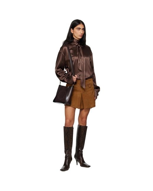 Stella McCartney Black Square-Toe Snake Knee-High Stiletto Boots