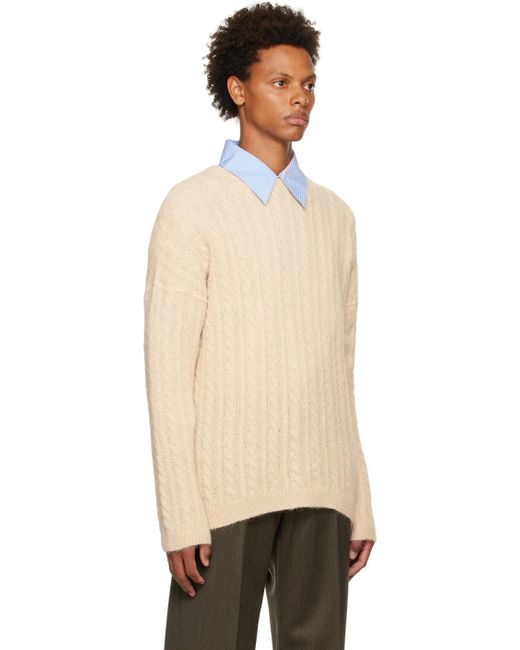 Our Legacy Black Beige Popover Sweater for men