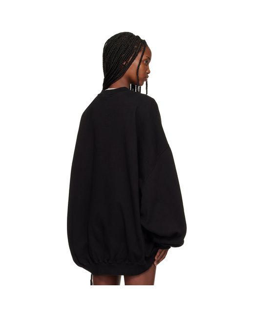 Rick Owens Black Temple Hun Crewneck Sweatshirt