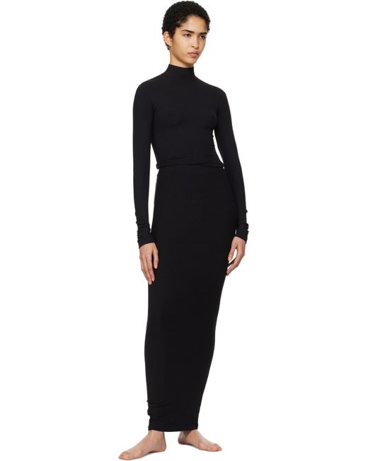 Skims Black Soft Lounge Long Maxi Skirt