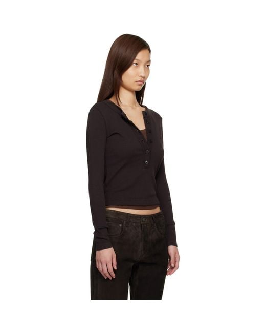 Citizens of Humanity Black Varra Henley T-Shirt