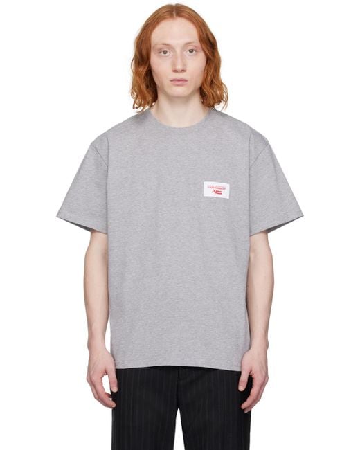 メンズ Charles Jeffrey グレー Label Tシャツ Gray