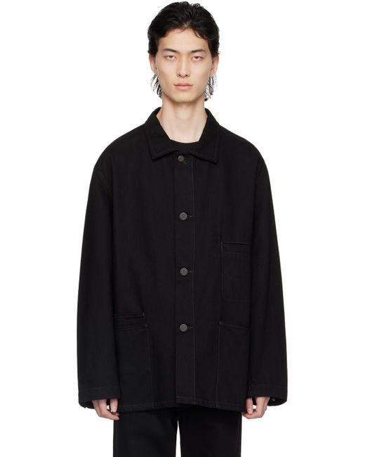 Lemaire Black Workwear Denim Jacket for men