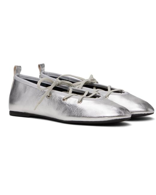 バレエシューズ Paloma Wool Women's PINA Canvas Ballerina Shoes Silver Paloma Wool Pina Ballerina Flats in Black | Lyst